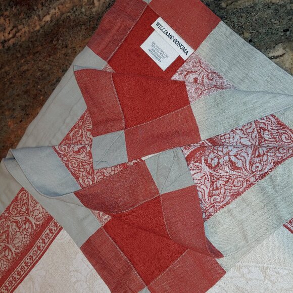 Williams Sonoma Jacquard Cotton Linen Blend Tablecloth 67x103 RUSSIA - Picture 5 of 10